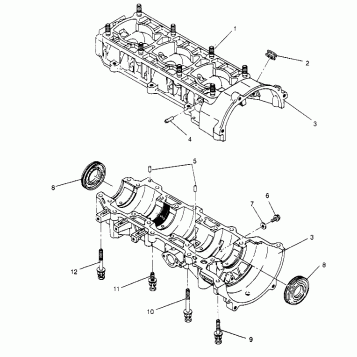 CRANKCASE ASSEMBLY XLT 0950756, XLT SKS 0950556,  XLT SKS EURO E950556 & XL (4928842884C009)