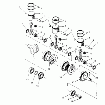 PISTON and CRANKSHAFT XLT 0950756, XLT SKS 0950556, XLT SKS EURO E950556 & (4928842884C012)