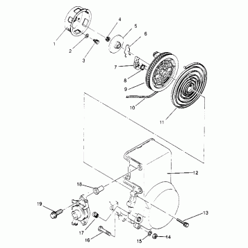 RECOIL STARTER ASSEMBLY XLT 0950756, XLT SKS 0950556,  XLT SKS EURO E950556 (4928842884D003)