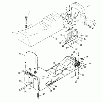 SEAT and GAS TANK ASSEMBLY  TRAIL DELUXE 0952262 (4928862886A010)