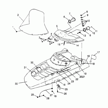HOOD ASSEMBLY  TRAIL 0952761, TRAIL DELUXE 0952262,   and EUROPEAN TRAIL DE (4928862886A014)