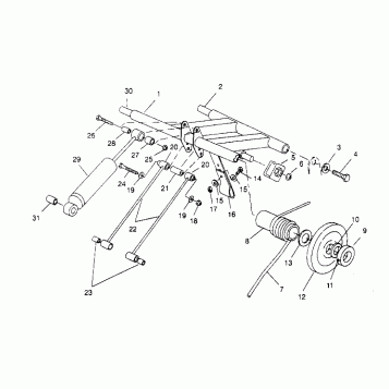 REAR TORQUE ARM ASSEMBLY  TRAIL 0952761, TRAIL DELUXE 0952262,   and EUROPE (4928862886C006)