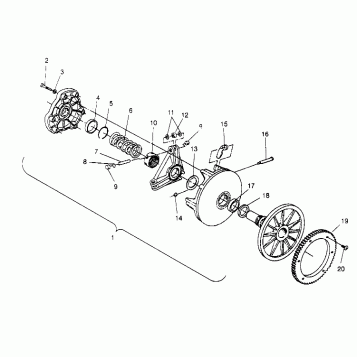 DRIVE CLUTCH  TRAIL 0952761, TRAIL DELUXE 0952262,   and EUROPEAN TRAIL DEL (4928862886C007)