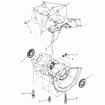 CRANKCASE ASSEMBLY  TRAIL 0952761, TRAIL DELUXE 0952262,   and EUROPEAN TRA (4928862886C012)