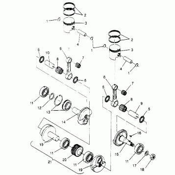 PISTON and CRANKSHAFT  TRAIL 0952761, TRAIL DELUXE 0952262,   and EUROPEAN (4928862886C014)