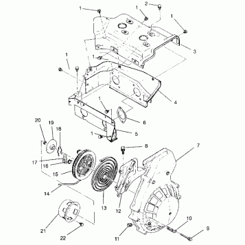 BLOWER HOUSING &  RECOIL STARTER ASSEMBLY TRAIL 0950761, TRAIL DELUXE 09502 (4928862886D005)
