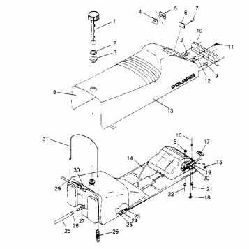 SEAT and GAS TANK ASSEMBLY SUPER SPORT 0950743 (4928882888A007)