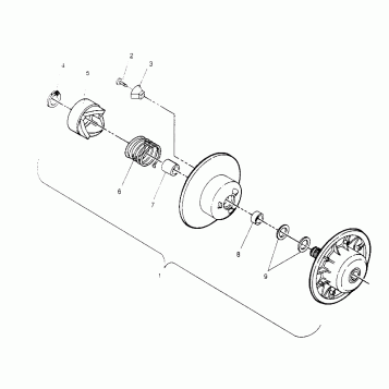 DRIVEN CLUTCH ASSEMBLY SUPER SPORT 0950743 (4928882888B014)