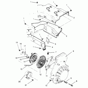 BLOWER HOUSING and  RECOIL STARTER ASSEMBLY SUPER SPORT 0950743 (4928882888C012)