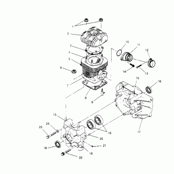 CRANKCASE and CYLINDER ASSEMBLY STARLITE 0953427 (4928902890C010)