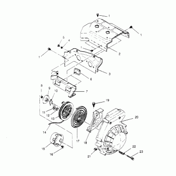 BLOWER HOUSING & RECOIL ASSEMBLY LITE 0953433, STARLITE 0953427  and LITE D (4928902890D009)