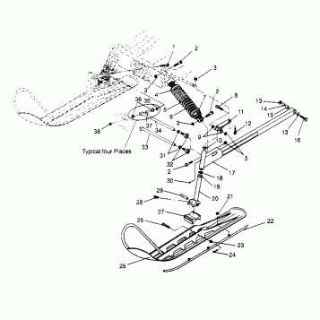 FRONT SUSPENSION and SKI LITE GT 0953133 and  EUROPEAN LITE GT E953133 (4928922892B001)
