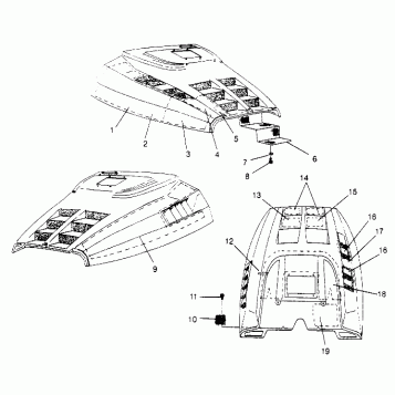 HOOD - FOAM/FOIL WIDETRAK LX 0952064 and  EUROPEAN WIDETRAK LX E952064 (4928942894A013)