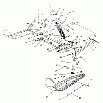 FRONT SUSPENSION and SKI WIDETRAK LX 0952064 and  EUROPEAN WIDETRAK LX E952 (4928942894B002)