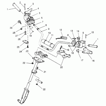 STEERING - HANDLEBAR ASSEMBLY WIDETRAK LX 0952064 and  EUROPEAN WIDETRAK LX (4928942894B004)