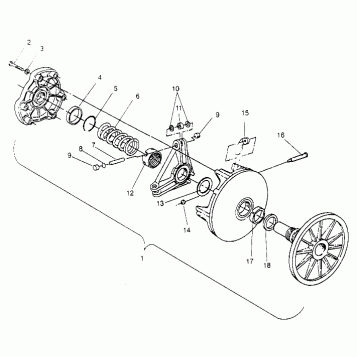 DRIVE CLUTCH ASSEMBLY WIDETRAK LX 0952064 and  EUROPEAN WIDETRAK LX E952064 (4928942894C001)