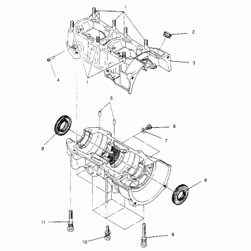 CRANKCASE ASSEMBLY WIDETRAK LX 0952064 and  EUROPEAN WIDETRAK LX E952064 (4928942894C008)