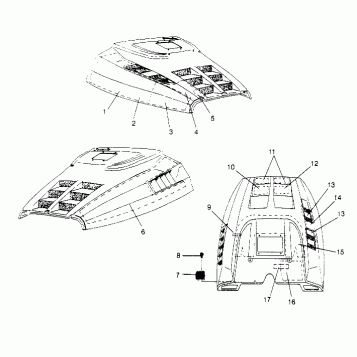 HOOD - FOAM/FOIL WIDETRAK GT 0952061 and  EUROPEAN WIDETRAK GT E952061 (4928962896A013)