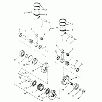 PISTON and CRANKSHAFT WIDETRAK GT 0952061 and  EUROPEAN WIDETRAK GT E952061 (4928962896C010)