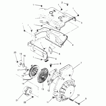 BLOWER HOUSING &  RECOIL STARTER ASSEMBLY WIDETRAK GT 0952061 and  EUROPEAN (4928962896C012)