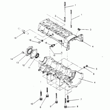 CRANKCASE ASSEMBLY RXL TOURING 0950869 (4928982898C010)