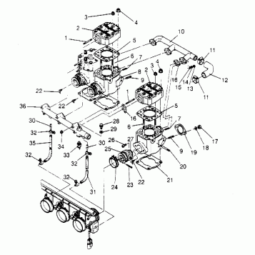 CYLINDER ASSEMBLY RXL TOURING 0950869 (4928982898C011)