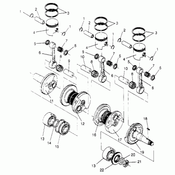 PISTON and CRANKSHAFT RXL TOURING 0950869 (4928982898C012)