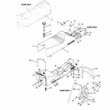 SEAT and GAS TANK ASSEMBLY Storm 0950782, Storm SKS 0950582,  Euro Storm E9 (4929012901A008)