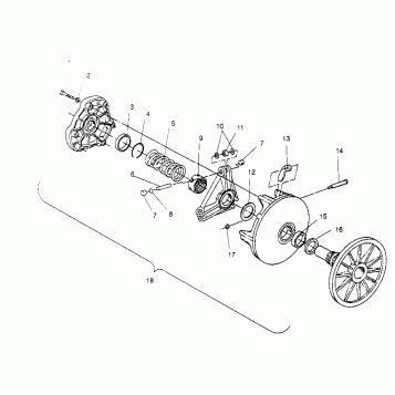 DRIVE CLUTCH ASSEMBLY Storm 0950782, Storm SKS 0950582,  Euro Storm E950782 (4929012901C001)