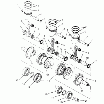 PISTON and CRANKSHAFT Storm 0950782, Storm SKS 0950582,  Euro Storm E950782 (4929012901C013)