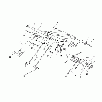 REAR TORQUE ARM ASSEMBLY 440 0952760, 440 SKS 0952560,  and EUROPEAN 440 SK (4929032903B014)