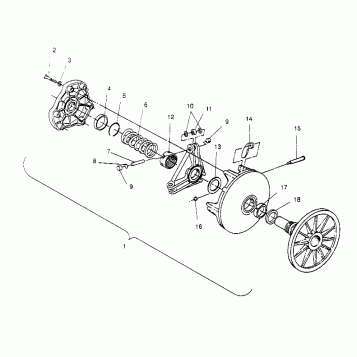 DRIVE CLUTCH ASSEMBLY 440 0952760, 440 SKS 0952560,  and EUROPEAN 440 SKS E (4929032903C001)