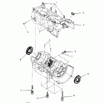 CRANKCASE ASSEMBLY 440 0952760, 440 SKS 0952560,  and EUROPEAN 440 SKS E952 (4929032903C007)