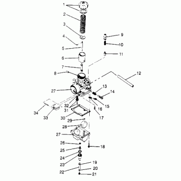CARBURETOR ASSEMBLY 440 0952760, 440 SKS 0952560,  and EUROPEAN 440 SKS E95 (4929032903C011)