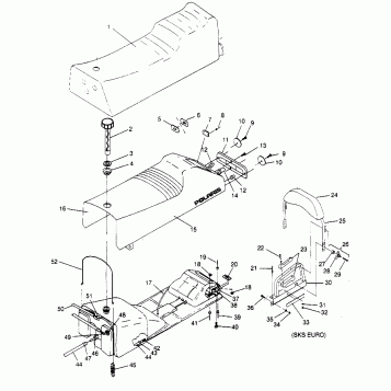 SEAT and GAS TANK ASSEMBLY  500 EFI 0952774, EFI SKS 0952574,   EFI SKS PT (4929052905A008)
