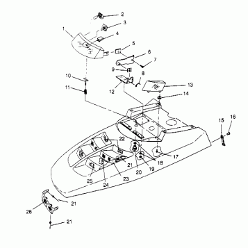 HOOD - HEADLIGHT ASSEMBLY  500 EFI 0952774, EFI SKS 0952574,   EFI SKS PT 0 (4929052905B001)