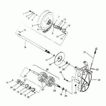 DRIVE TRAIN ASSEMBLY  500 EFI 0952774, EFI SKS 0952574,   EFI SKS PT 095297 (4929052905B012)