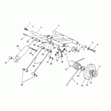 REAR TORQUE ARM ASSEMBLY  500 EFI 0952774, EFI SKS 0952574,   EFI SKS PT 09 (4929052905C002)
