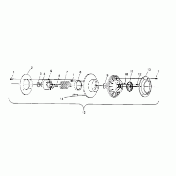 DRIVEN CLUTCH ASSEMBLY  500 EFI 0952774, EFI SKS 0952574,   EFI SKS PT 0952 (4929052905C004)