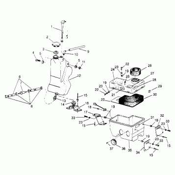 OIL TANK / AIR BOX ASSEMBLY  500 EFI 0952774, EFI SKS 0952574,   EFI SKS PT (4929052905C007)