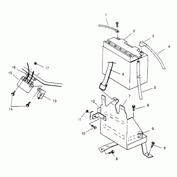 BATTERY BOX  500 EFI 0952774, EFI SKS 0952574,   EFI SKS PT 0952974, and EU (4929052905C008)