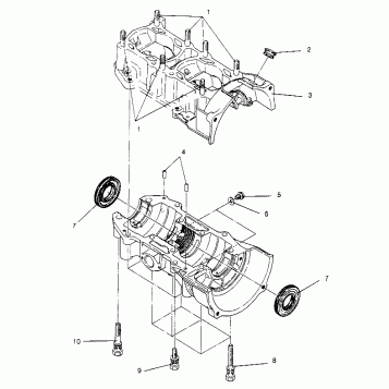 CRANKCASE ASSEMBLY  500 EFI 0952774, EFI SKS 0952574,   EFI SKS PT 0952974, (4929052905C010)