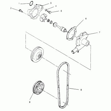 WATER PUMP  500 EFI 0952774, EFI SKS 0952574,   EFI SKS PT 0952974, and EUR (4929052905C012)
