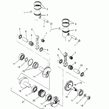 PISTON and CRANKSHAFT  500 EFI 0952774, EFI SKS 0952574,   EFI SKS PT 09529 (4929052905C013)