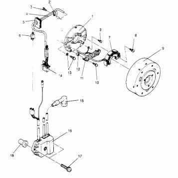 MAGNETO ASSEMBLY  500 EFI 0952774, EFI SKS 0952574,   EFI SKS PT 0952974, a (4929052905D003)