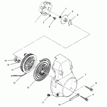RECOIL STARTER ASSEMBLY  500 EFI 0952774, EFI SKS 0952574,   EFI SKS PT 095 (4929052905D004)