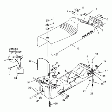 SEAT and GAS TANK ASSEMBLY CLASSIC 0952865 (4929072907A009)