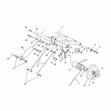 REAR TORQUE ARM ASSEMBLY 440 XCR 0951660 (4929112911B013)