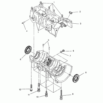 CRANKCASE ASSEMBLY 440 XCR 0951660 (4929112911C009)