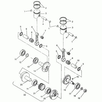 PISTON and CRANKSHAFT 440 XCR 0951660 (4929112911C012)